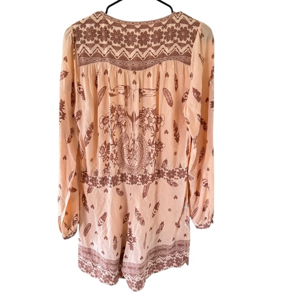 Spell & the Gypsy Bohemian Feather Skull Print Romper - Picture 4 of 9